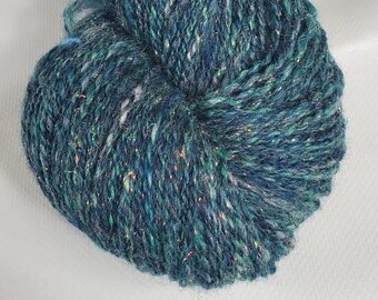 Valahalla, worsted weight, 75/25 merino and stellina, handspun yarn