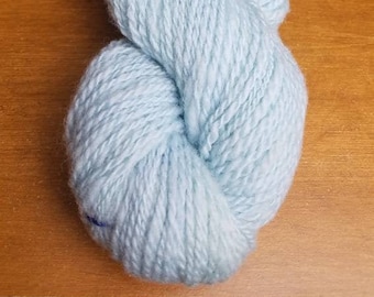 Handspun Romney Wool Yarn Ice Blue Aran/Worsted weight locally sourced wool