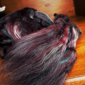 Custom Combed Top, Roses Are Red Colorway, 18 Micron Merino/Mulberry Silk/Bamboo 70/15/15 Blend, 4oz image 4