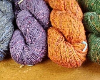 Handspun yarn, tweed, various weights