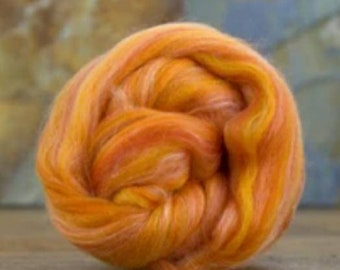 Combed Top spinning fiber, 70/30 23 micron merino and tussah silk, 4oz