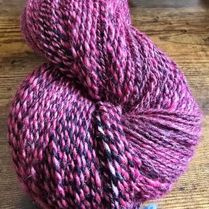 Hand spun yarn, 2ply fingering weight, merino/tussah silk blend