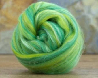 Combed Top Spinning Fiber, 70/30 23 micron merino and tussah silk, 4oz