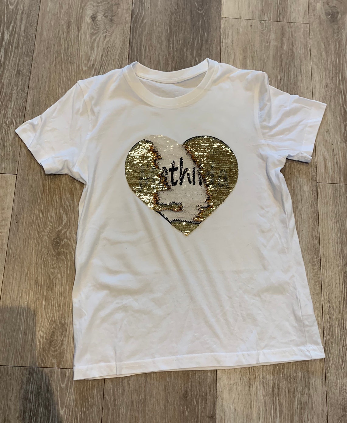 Tshirt personnalisé sequin reveal Etsy