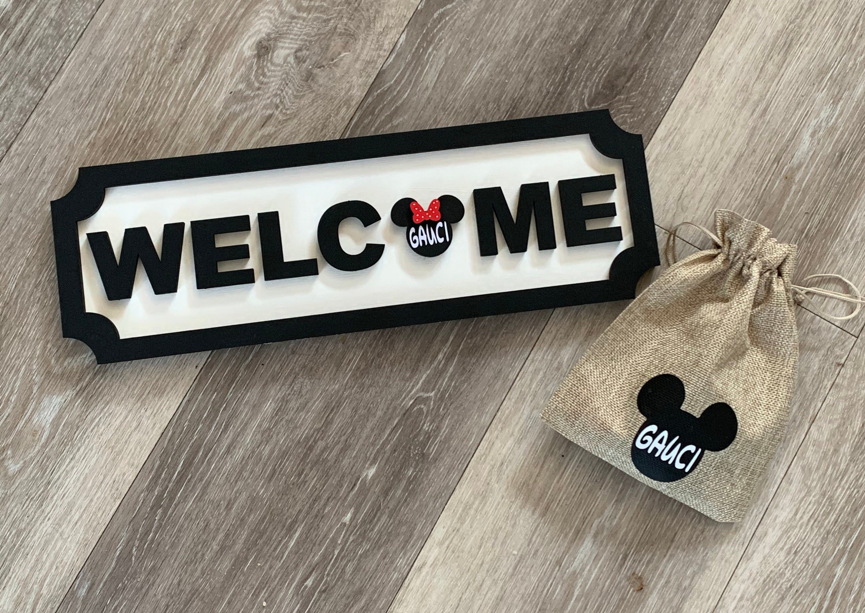 Disney WELCOME Sign. Changeable Mouse Heads. Christmas - Etsy