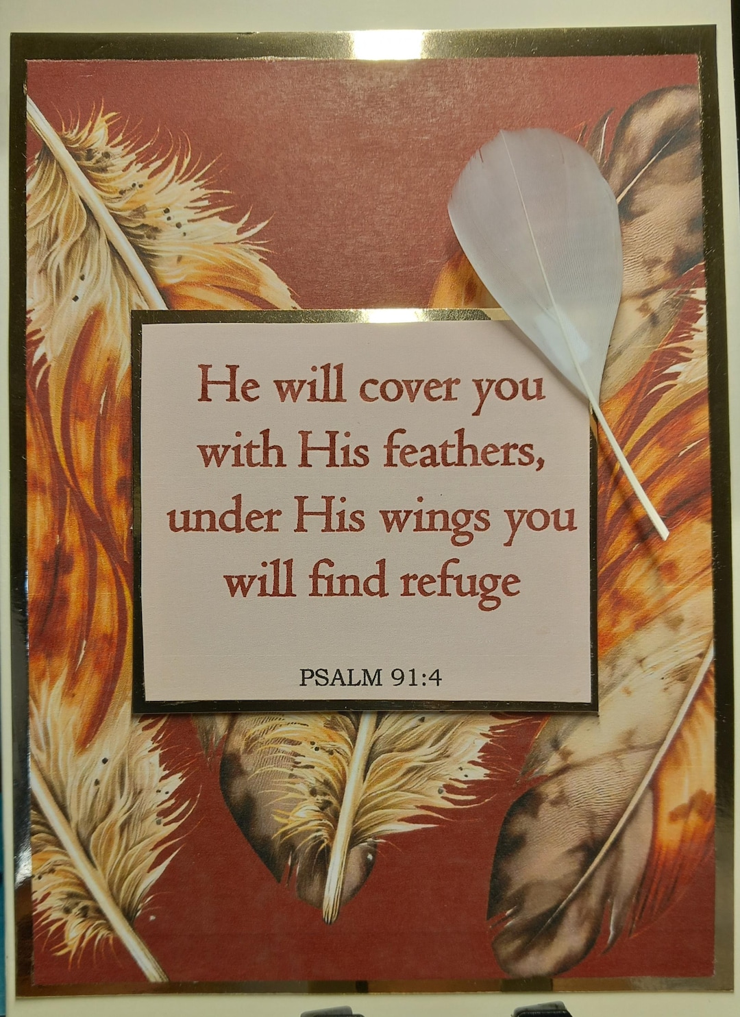 Feather Scripture Cursive Feather Bible Verse Card, Encouragement, Faith, Sympathy (A5) - Etsy