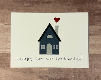 Handmade "Happy House-iversary" Greeting Card | Happy Home Anniversary Card | Real Estate Home Anniversary Card