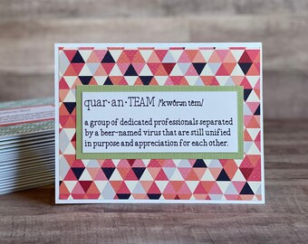 QuaranTEAM Employee Appreciation Greeting Card | Employee Thank You Greeting Card | Quarantine Greeting Card | Quaranteam Greeting Card