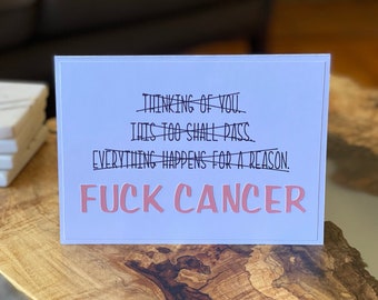 Handmade "Fuck Cancer" Greeting Card | Cancer Greeting Card | Breast Cancer Card | Colon Cancer Card | Cancer Card | Cancer Sympathy Card