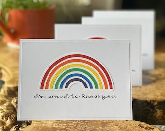 Handmade PRIDE Greeting Card | LGBTQ Card | Pride Month Card | LGBTQ Ally | Out And Proud Card