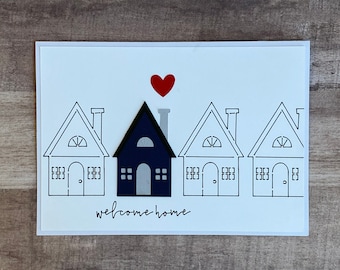 Handmade "Welcome Home" Greeting Card | New Home Card | New House Card | Welcome Home Card | New Neighbor Card | Real Estate New Home Card