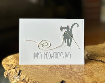 Handmade Happy Meowther's Day Greeting Card | Happy Mother's Day Greeting Card | Cat Mom Greeting Card | Happy Cat Mom Day