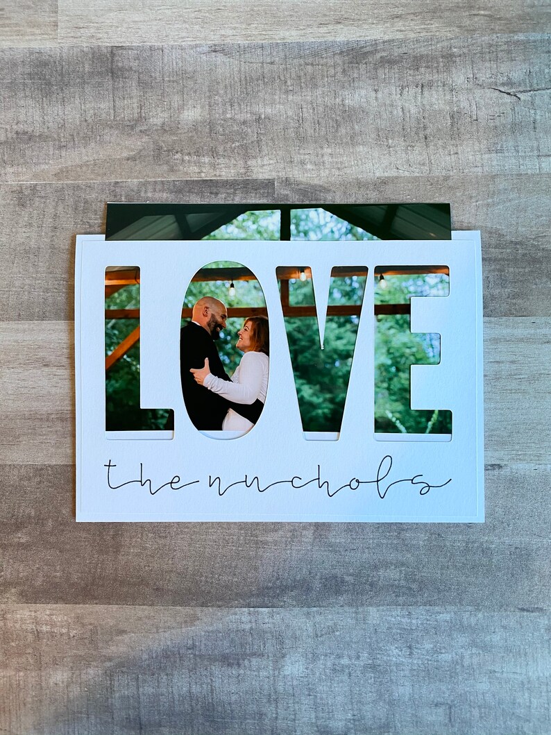 Handmade Wedding Thank You Photo Insert Card Wedding Thank You Card Photo Insert Card image 1