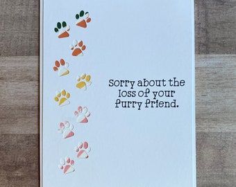 Handmade Pet Sympathy Greeting Card | Cat Loss Sympathy Card | Dog Loss Sympathy Card | Cat Sympathy Card | Dog Sympathy Card
