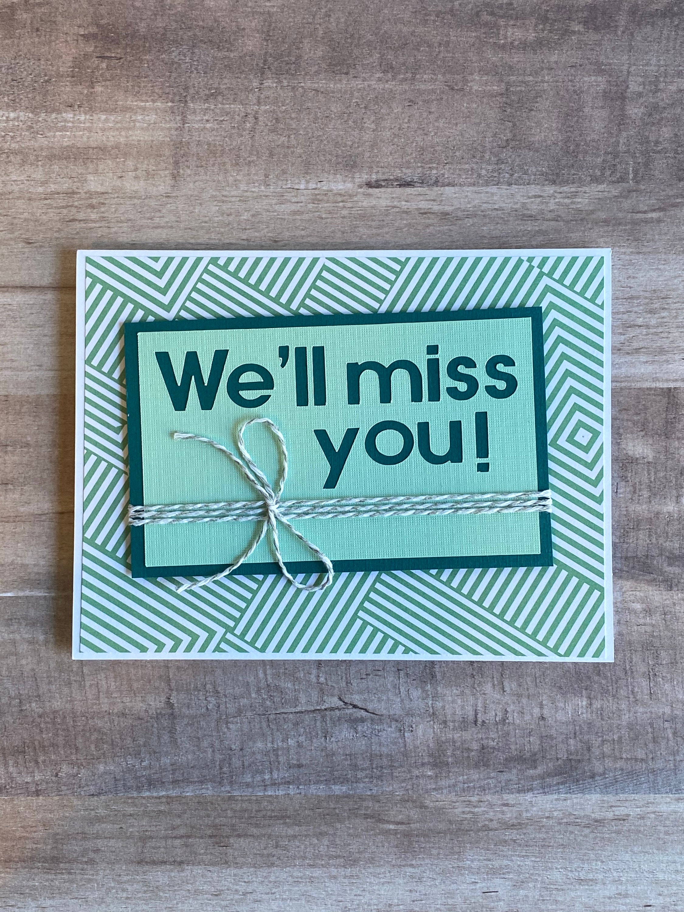 Handmade We'll Miss You! Greeting Card | Goodbye Card | Employee Miss