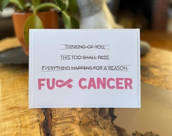 Handmade "Fuck Cancer" Greeting Card | Cancer Card | Breast Cancer | Colon Cancer | Cancer Sucks | Cancer Sympathy | Fuck Cancer
