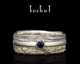 Matching rings for couples weddings. Unique wedding band. Unique design. Handmade by Kochut