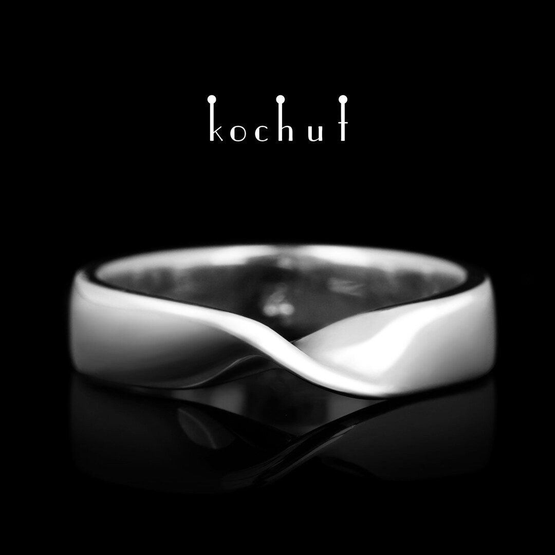 Moebius Ribbon – Silver Wedding Ring Covered White Rhodium - Etsy