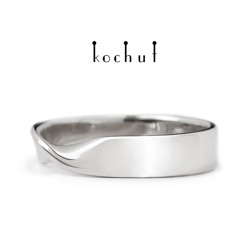Moebius Ribbon – Silver Wedding Ring Covered White Rhodium - Etsy