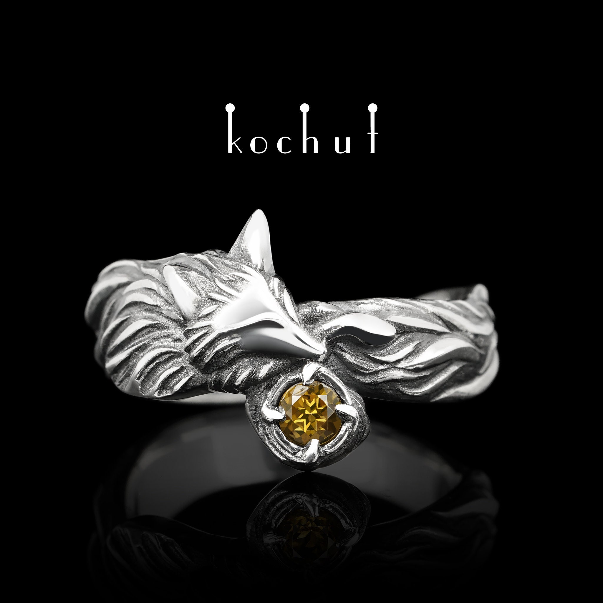 Little fox – Fox ring for women. Animal engagement ring. Nature inspired ring. Hand made by kochut