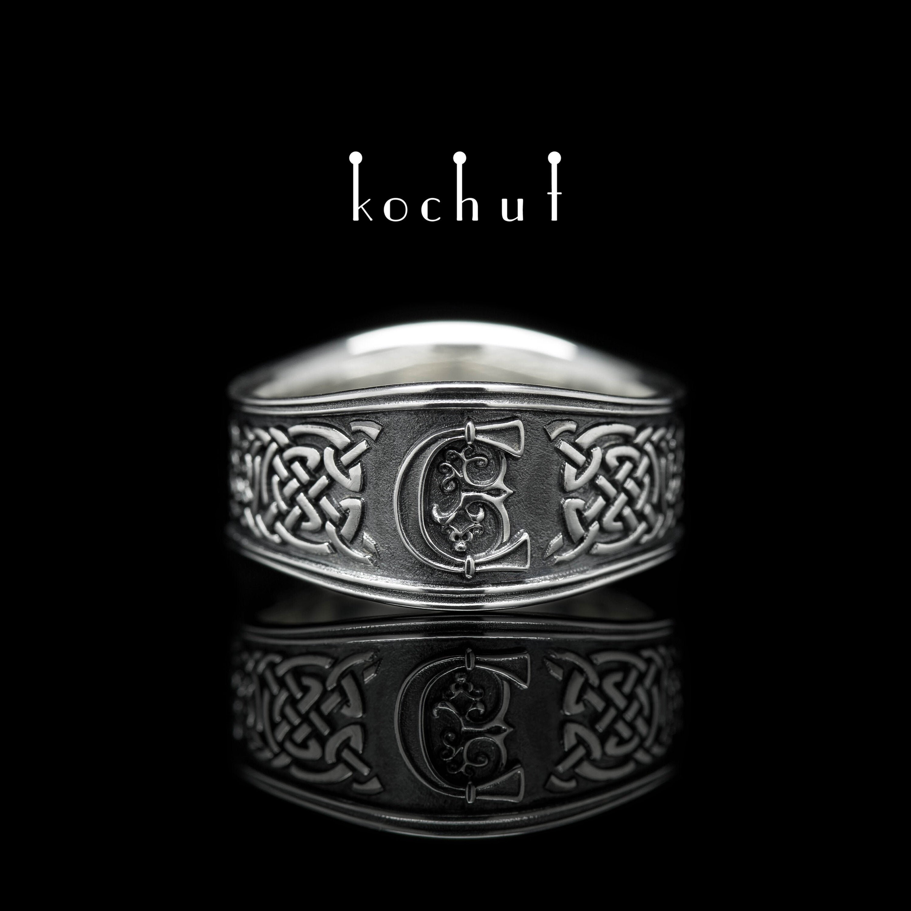 Celtic monogram Viking wedding ring sterling Silver sterling Etsy