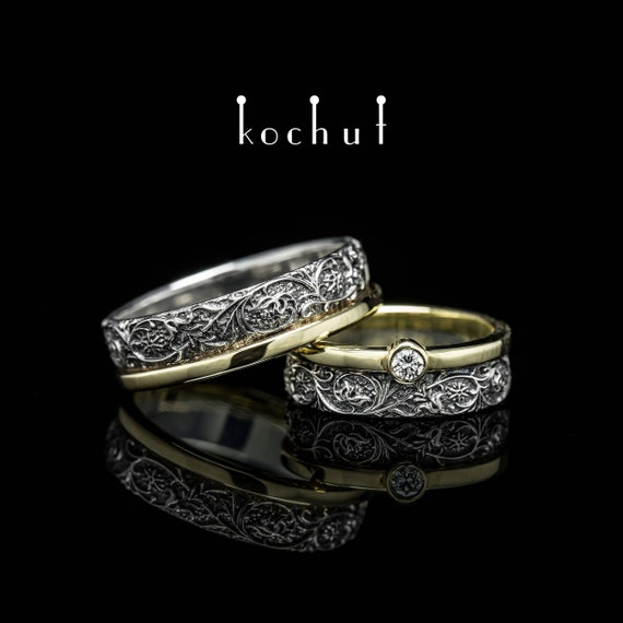 Matching nature cheap wedding bands