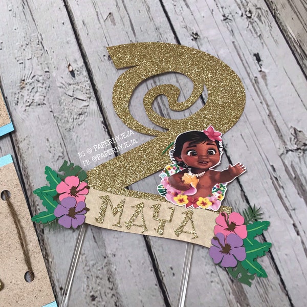 Décoration de gâteau inspirée de Moana/gâteau Moana/décoration d'anniversaire de Moana/moana/de gâteau/bannière de Moana/fête de Moana