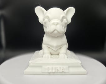 Mini French Bulldog Statue: Minimalist Pet Memorial, Ready to Paint (75mm)