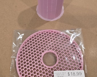 Ninja Slushi Handle & Matching Honeycomb Lid Set - 2 Piece Color Set 3D Printed Dispenser Grip Compatible with Slushi Machine, Slurpee, ICEE