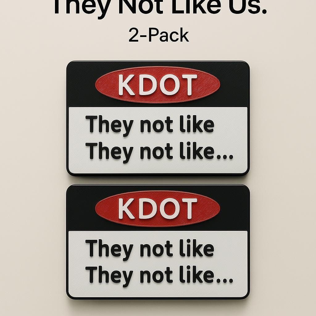 KDOT "They Not Like Us" Magnet 2-Pack | Kendrick Lamar Inspired Quote Magnets | Gift for Hip Hop Fans | Locker, Fridge, or Gym Magnet Set