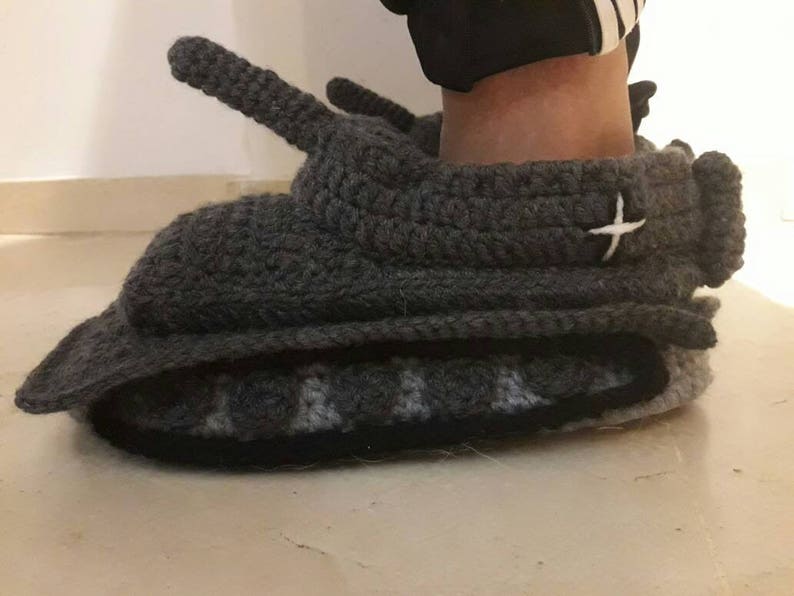 crochet tank slippers tank slippers boyfriend gifts panzer image 1