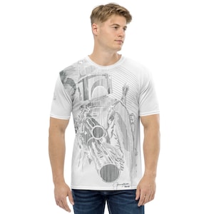 Boba Fett Large Print Men&#39;s T-shirt Mandalorian