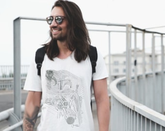 Men's Star Wars Mandalorian Boba Fett T Shirt - Signed by Jeremy Bulloch Original Boba Fett Actor