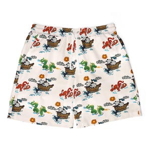 Kraken Sea Monster-zwemshort met avontuurthema, zwembroek met nautische print voor zomer, strandkleding huwelijksreis, zwemshort heren