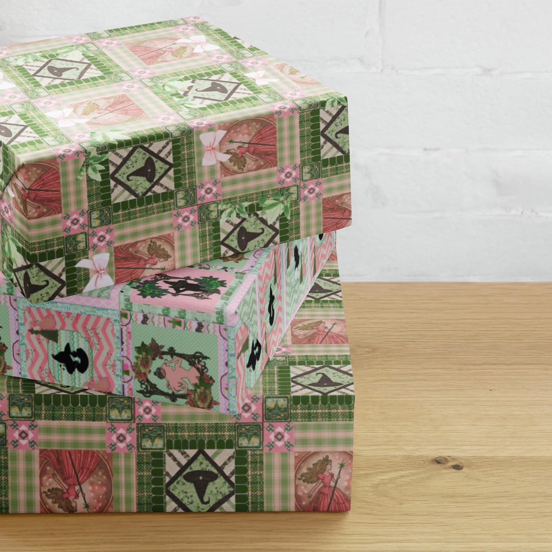 Wicked Rapping Paper Wrapping Paper Sheets Wicked Fun Party Pink Green Theme Witches ...