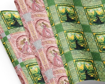 Wicked 3 Different Design themed Glinda and elphaba original art Wrapping paper sheets