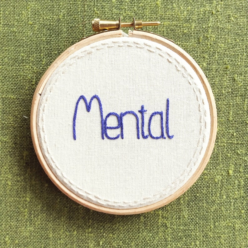 Mental health gift // hand embroidery hoop art // cross stitch Etsy