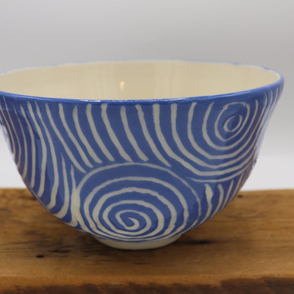 Blue Salad Bowl Etsy