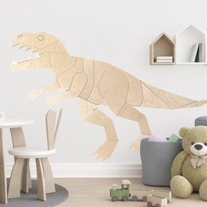 Wooden Dinosaur T- Rex Origami Puzzle, Dinosaur Wall Art, Dinosaur Nursery, Toddler Room, Childs Room