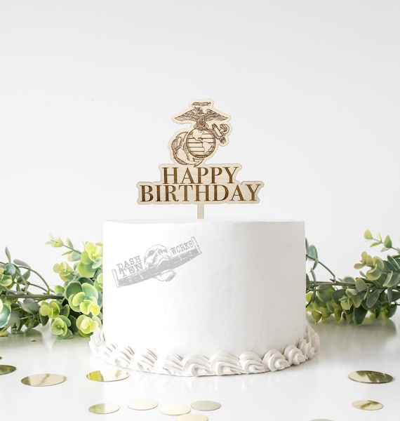Joyeux Anniversaire United States Marine Corps Cake Topper Etsy Canada