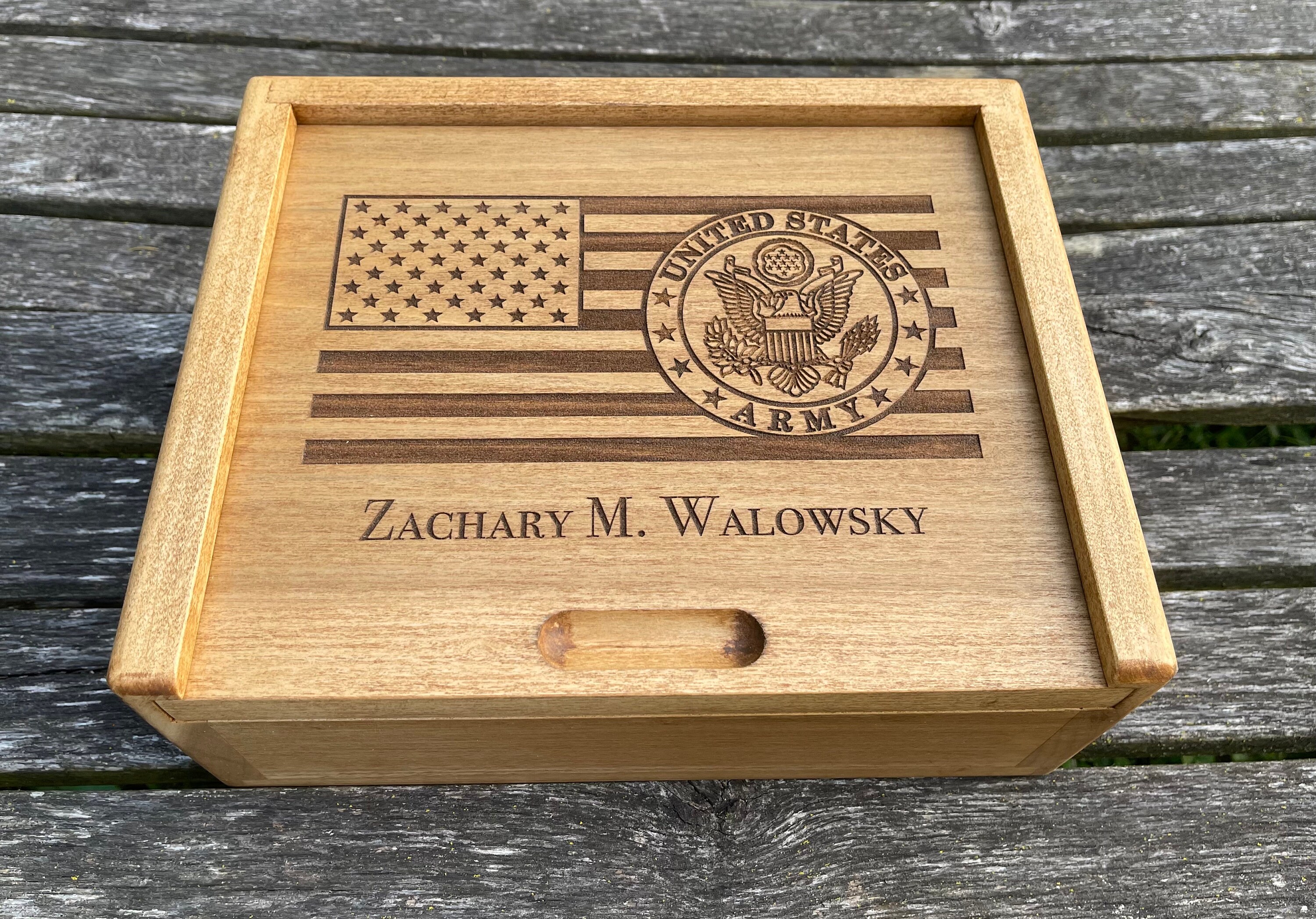 Personalized Veteran Military Gifts for Men Who Have Everything - Handmade  Luxury Wooden Desk Organizers Gift for Soldiers in US Army, Navy, Air