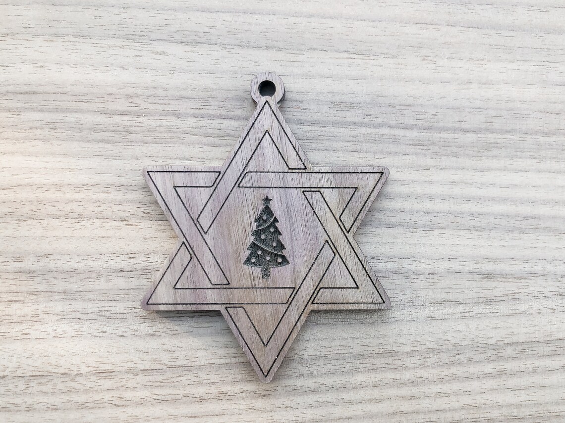 Star of David with Christmas Tree Jewish Ornament Jewish Etsy