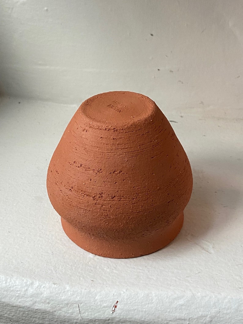 Small Terracotta Vase, Rustic Earthenware Pottery, Handmade & Wheel Thrown image 5