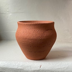 Small Terracotta Vase, Rustic Earthenware Pottery, Handmade & Wheel Thrown image 1