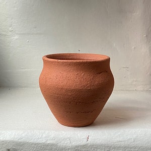 Small Terracotta Vase, Rustic Earthenware Pottery, Handmade & Wheel Thrown image 4