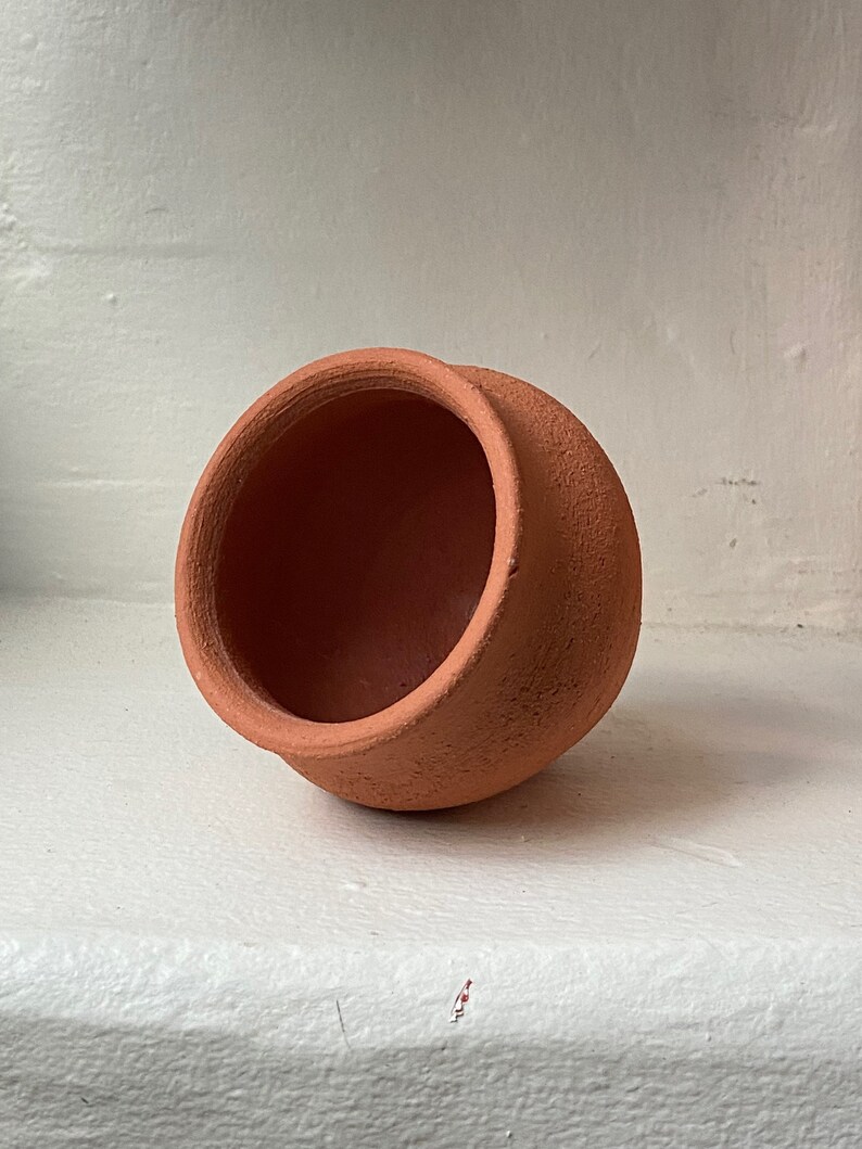 Small Terracotta Vase, Rustic Earthenware Pottery, Handmade & Wheel Thrown image 6