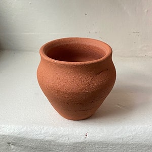 Small Terracotta Vase, Rustic Earthenware Pottery, Handmade & Wheel Thrown image 3