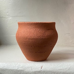 Small Terracotta Vase, Rustic Earthenware Pottery, Handmade & Wheel Thrown image 2