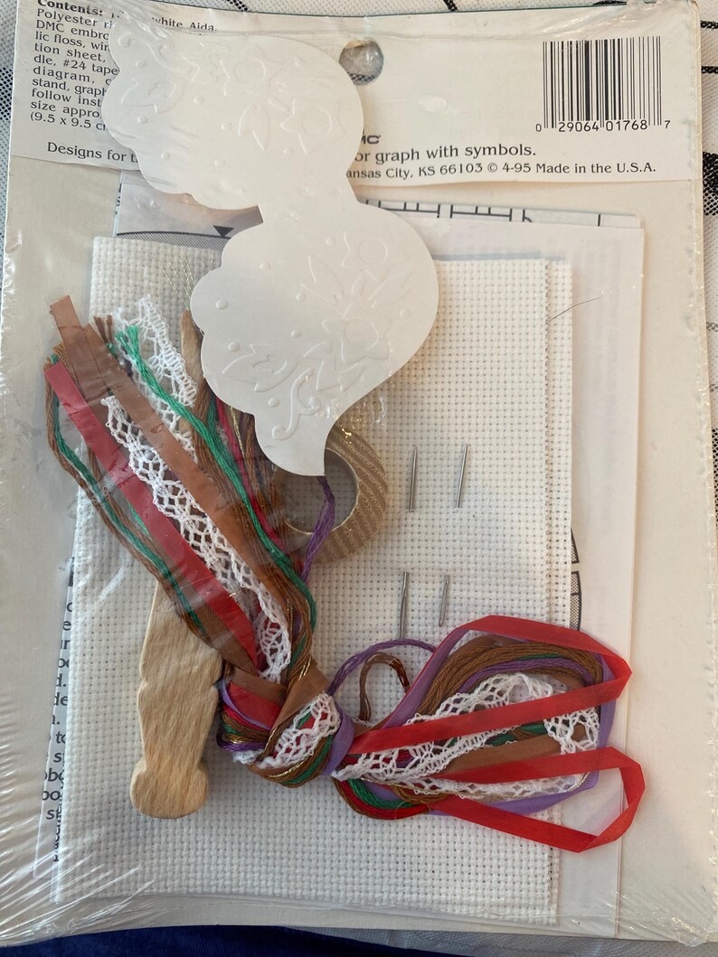 VINTAGE 1990’s Designs for the Needle Holiday Ribbon Angel KIT Counted ...