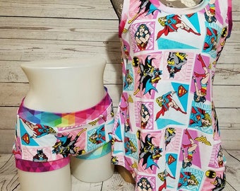 Tank Top and Boy Shorts Set! Choose your favorite fandom fabric!